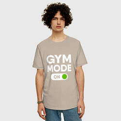 Футболка оверсайз мужская Gym mode on, цвет: миндальный — фото 2