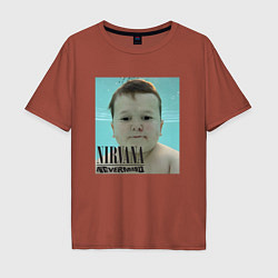 Футболка оверсайз мужская Nirvana x Hasbik, цвет: кирпичный