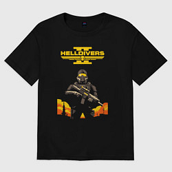 Футболка оверсайз мужская Helldivers 2: War, цвет: черный