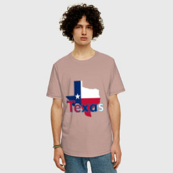 Футболка оверсайз мужская Texas, цвет: пыльно-розовый — фото 2