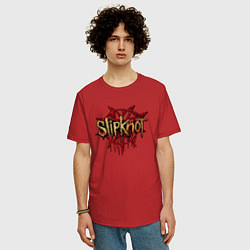 Футболка оверсайз мужская Slipknot original, цвет: красный — фото 2