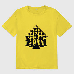 Футболка оверсайз мужская The chessboard, цвет: желтый