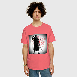 Футболка оверсайз мужская Ван Пис Зоро Ророноа, цвет: коралловый — фото 2