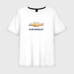 Футболка оверсайз мужская Chevrolet авто бренд, цвет: белый
