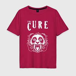 Футболка оверсайз мужская The Cure rock panda, цвет: маджента