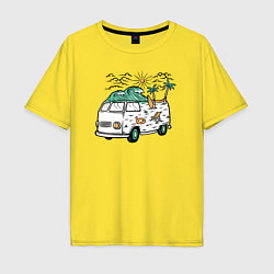 Футболка оверсайз мужская Summer trip VW, цвет: желтый