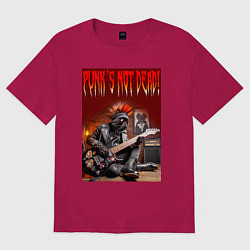 Мужская футболка оверсайз Котяра гитарист - панк не умер