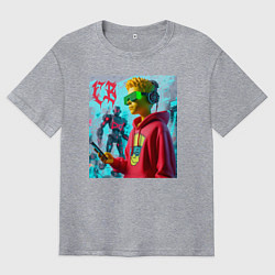 Мужская футболка оверсайз Bart Simpson - cyberpunk ai art