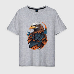 Футболка оверсайз мужская Белоголовый орлан, цвет: меланж