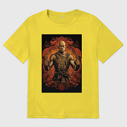 Футболка оверсайз мужская Тайский боец Муай Тай, цвет: желтый