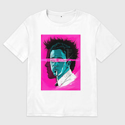 Мужская футболка оверсайз Fight club pink poster