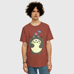 Футболка оверсайз мужская Totoro game, цвет: кирпичный — фото 2