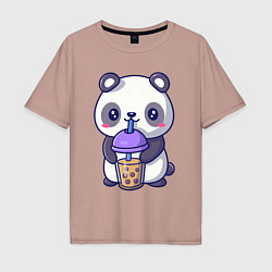 Мужская футболка оверсайз Panda drink