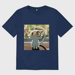 Футболка оверсайз мужская Судзумэ закрывающая двери Дайджин, цвет: тёмно-синий