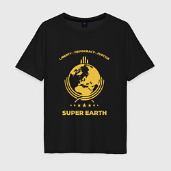 Мужская футболка оверсайз Helldivers: Super Earth