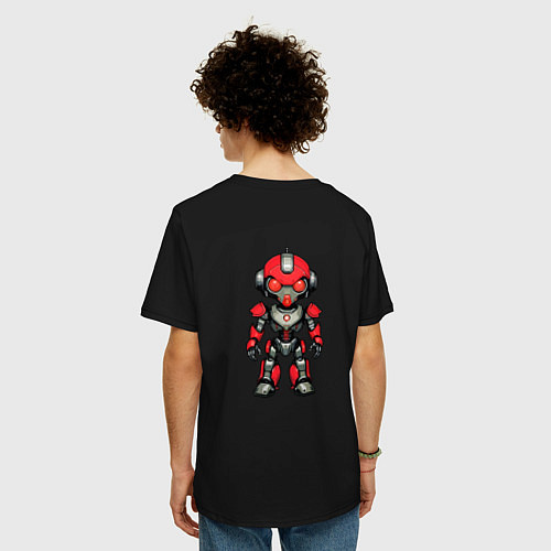 Мужская футболка оверсайз The Red robot / Черный – фото 4