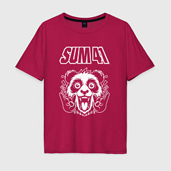 Футболка оверсайз мужская Sum41 rock panda, цвет: маджента