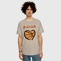 Футболка оверсайз мужская Basket lover, цвет: миндальный — фото 2