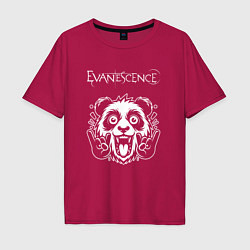 Футболка оверсайз мужская Evanescence rock panda, цвет: маджента