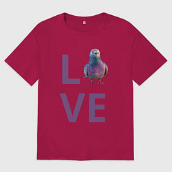 Мужская футболка оверсайз Любовь к голубям