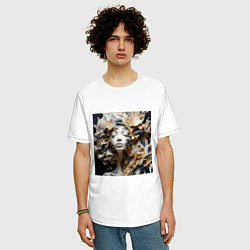 Футболка оверсайз мужская Девушка из акрила, цвет: белый — фото 2