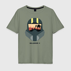 Мужская футболка оверсайз Helldivers: Paratrooper Helmet
