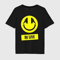 Футболка оверсайз мужская Dj live, цвет: черный