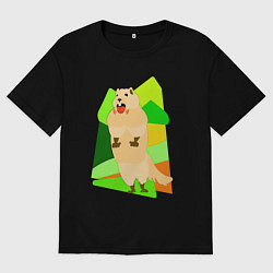 Футболка оверсайз мужская Кричит суслик, цвет: черный