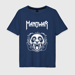 Мужская футболка оверсайз Manowar rock panda