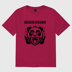 Футболка оверсайз мужская Breaking Benjamin - rock panda, цвет: маджента