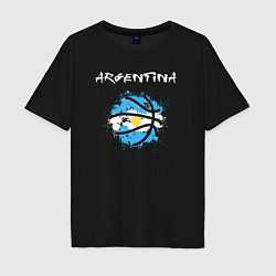 Футболка оверсайз мужская Баскетбол Аргентины, цвет: черный