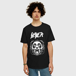 Футболка оверсайз мужская Slayer rock panda, цвет: черный — фото 2