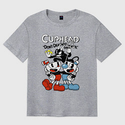 Футболка оверсайз мужская Cuphead - devil, цвет: меланж