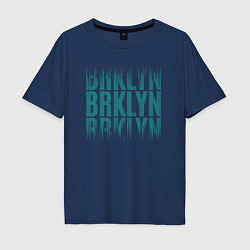 Футболка оверсайз мужская Brklyn, цвет: тёмно-синий