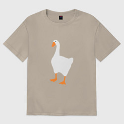 Футболка оверсайз мужская Untitled goose game honk, цвет: миндальный