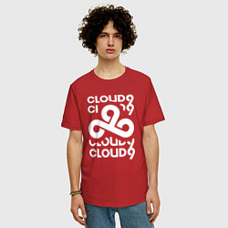 Футболка оверсайз мужская Cloud9 - in logo, цвет: красный — фото 2