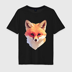 Футболка оверсайз мужская Foxs head, цвет: черный