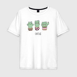 Мужская футболка оверсайз Cactus cat
