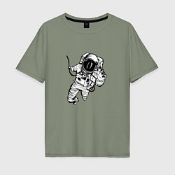 Футболка оверсайз мужская Alone astronaut, цвет: авокадо