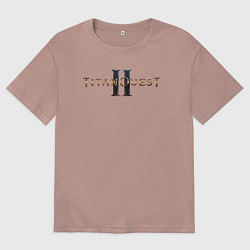 Футболка оверсайз мужская Titan quest 2 logo, цвет: пыльно-розовый