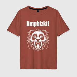 Футболка оверсайз мужская Limp Bizkit rock panda, цвет: кирпичный