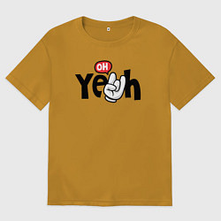 Футболка оверсайз мужская Oh yeah, цвет: горчичный