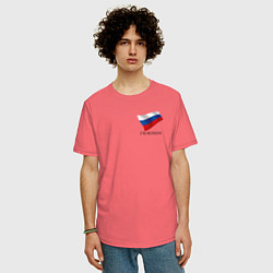Футболка оверсайз мужская Im Russian - motto, цвет: коралловый — фото 2