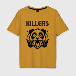 Футболка оверсайз мужская The Killers - rock panda, цвет: горчичный
