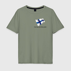 Футболка оверсайз мужская Im from Finland - motto, цвет: авокадо