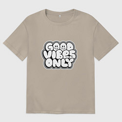 Футболка оверсайз мужская Goof vibes black, цвет: миндальный