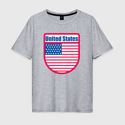 Футболка оверсайз мужская United States, цвет: меланж