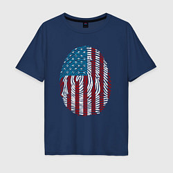 Футболка оверсайз мужская Отпечаток США, цвет: тёмно-синий