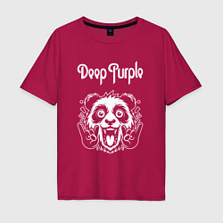 Футболка оверсайз мужская Deep Purple rock panda, цвет: маджента