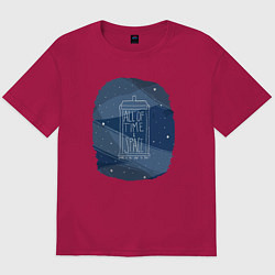 Футболка оверсайз мужская All of time and space, цвет: маджента